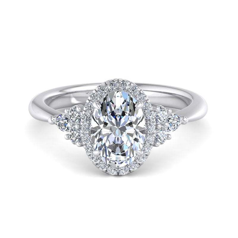 Oval Lab Grown Diamond Halo Engagement Ring — Oval design reference