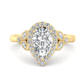 Pear Lab Grown Diamond Halo Engagement Ring — Pear design reference