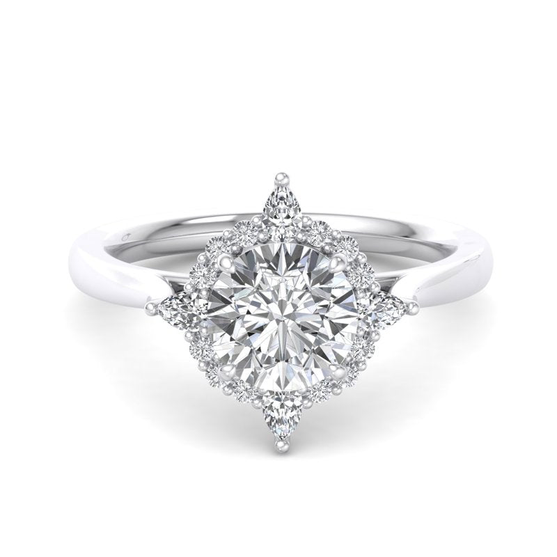Round Lab Grown Diamond Halo Engagement Ring — Round design reference