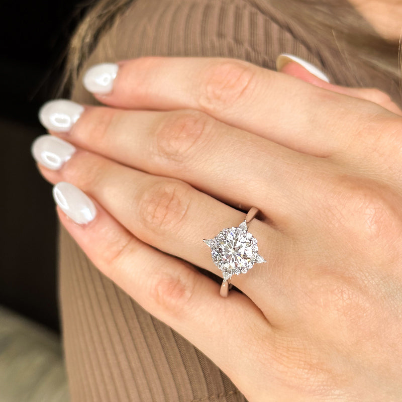 Round Lab Grown Diamond Halo Engagement Ring — Round design reference