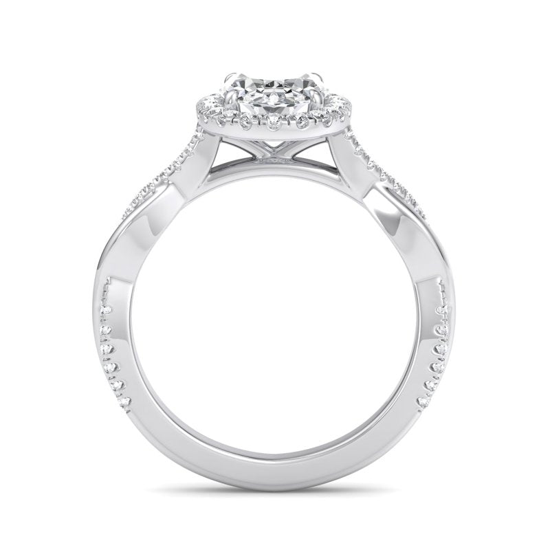 Oval Lab Grown Diamond Twist Halo Engagement Ring — Oval design reference