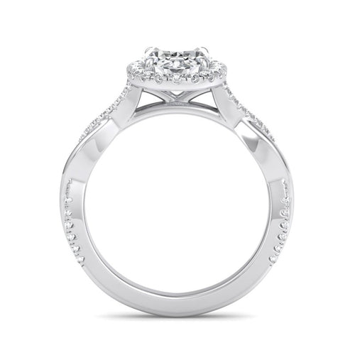Oval Lab Grown Diamond Twist Halo Engagement Ring — Oval design reference
