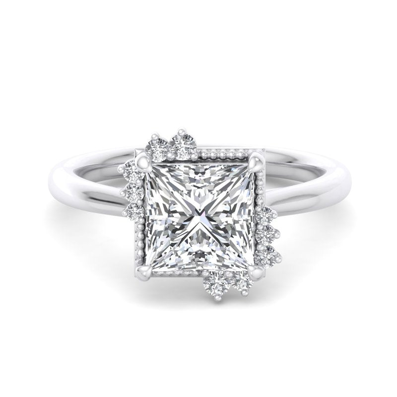 Princess Lab Grown Diamond Vintage-Inspired Engagement Ring — Princess design reference