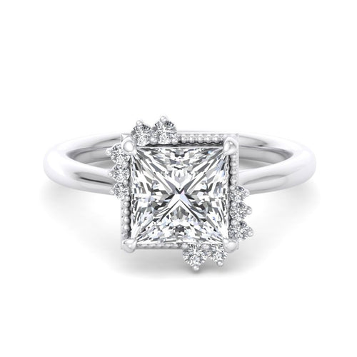 Princess Lab Grown Diamond Vintage-Inspired Engagement Ring — Princess design reference