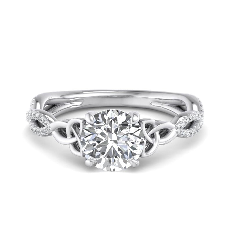 Round Lab Grown Diamond Vintage-Inspired Engagement Ring — Round design reference