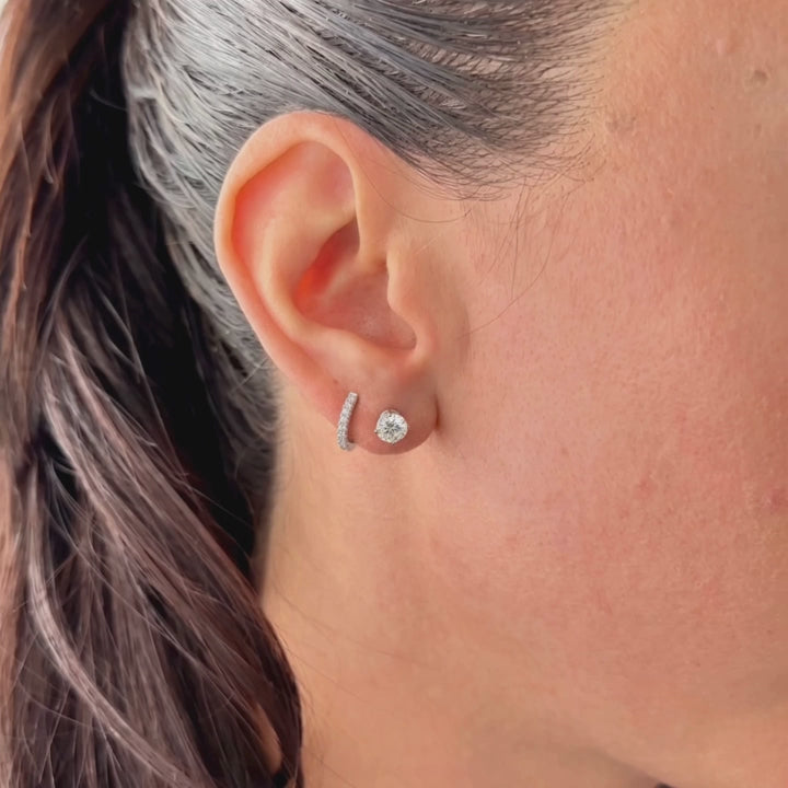 Lab-grown diamond stud earrings worn for styling; additional jewelry is not included | MET-RE-0005-M10
