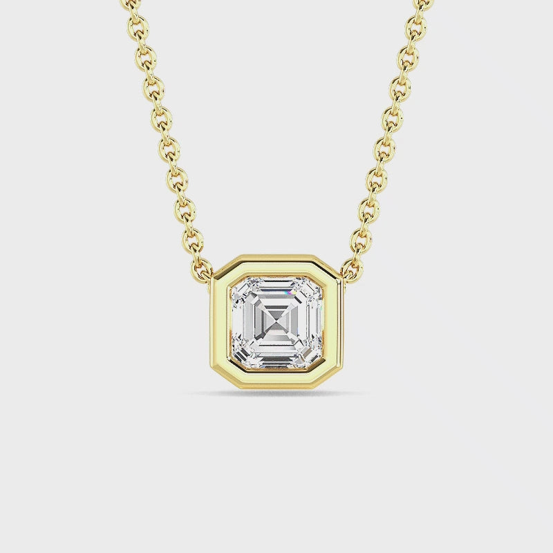 Petite Bezel Lab Grown Diamond Solitaire Pendant — LGPBZ0043-1.mp4