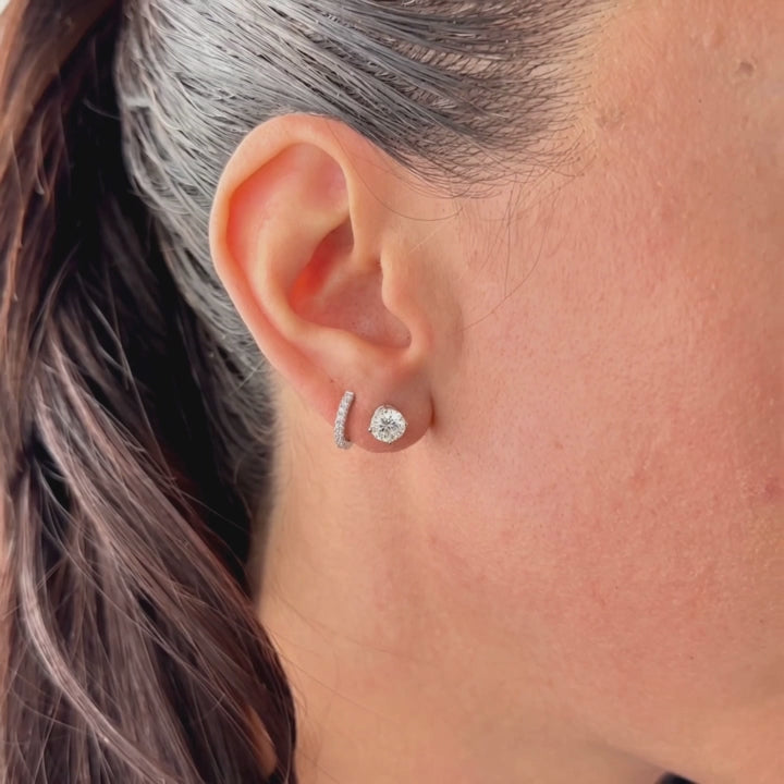 Lab-grown diamond stud earrings worn for styling; additional jewelry is not included | MET-RE-0005-M20