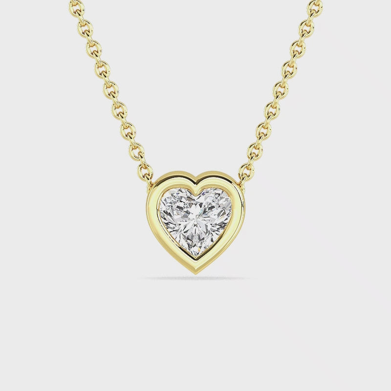 Petite Bezel Lab Grown Diamond Solitaire Pendant — LGPBZ0045-1.mp4