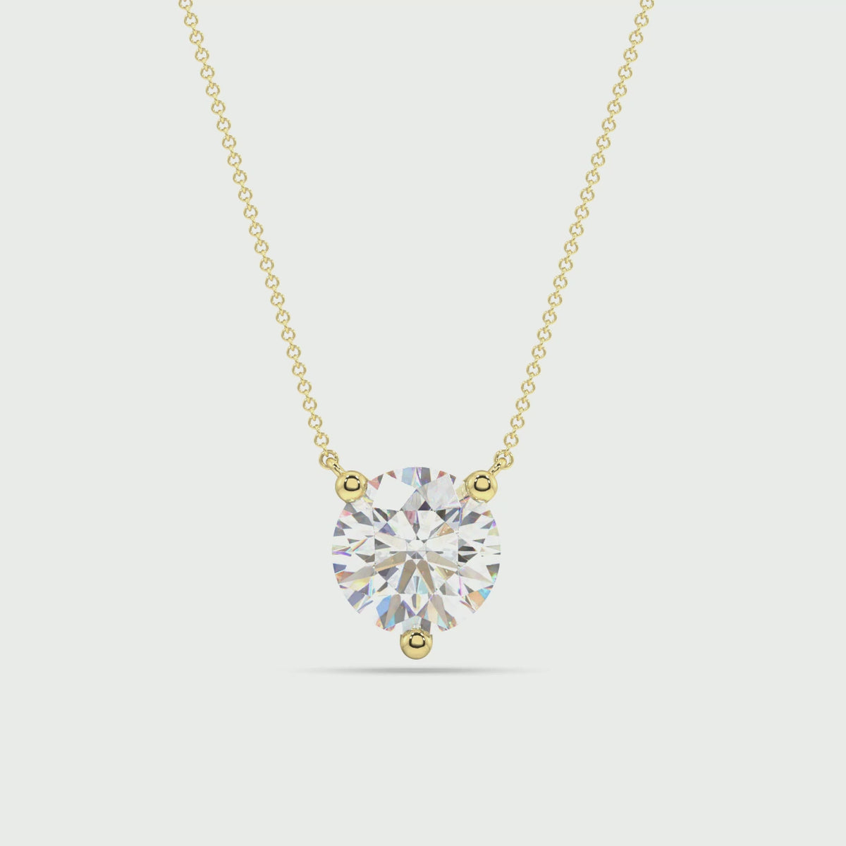 Three Prong Lab Grown Diamond Solitaire Pendant — LGP150010-1.mp4