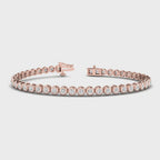 MET-WB-0014 | 14K Rose Gold | LGBT0125 | Rose Gold Round Bezel Bracelet (3-1/5ctw) | LGBT0125-1.mp4 | gallery