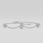MET-WB-0006 | 14K White Gold | LGBT0065 | White Gold Station Cluster Adjustable Lab Grown Diamond Bracelet (3/8ctw) | LGBT0065-1.mp4