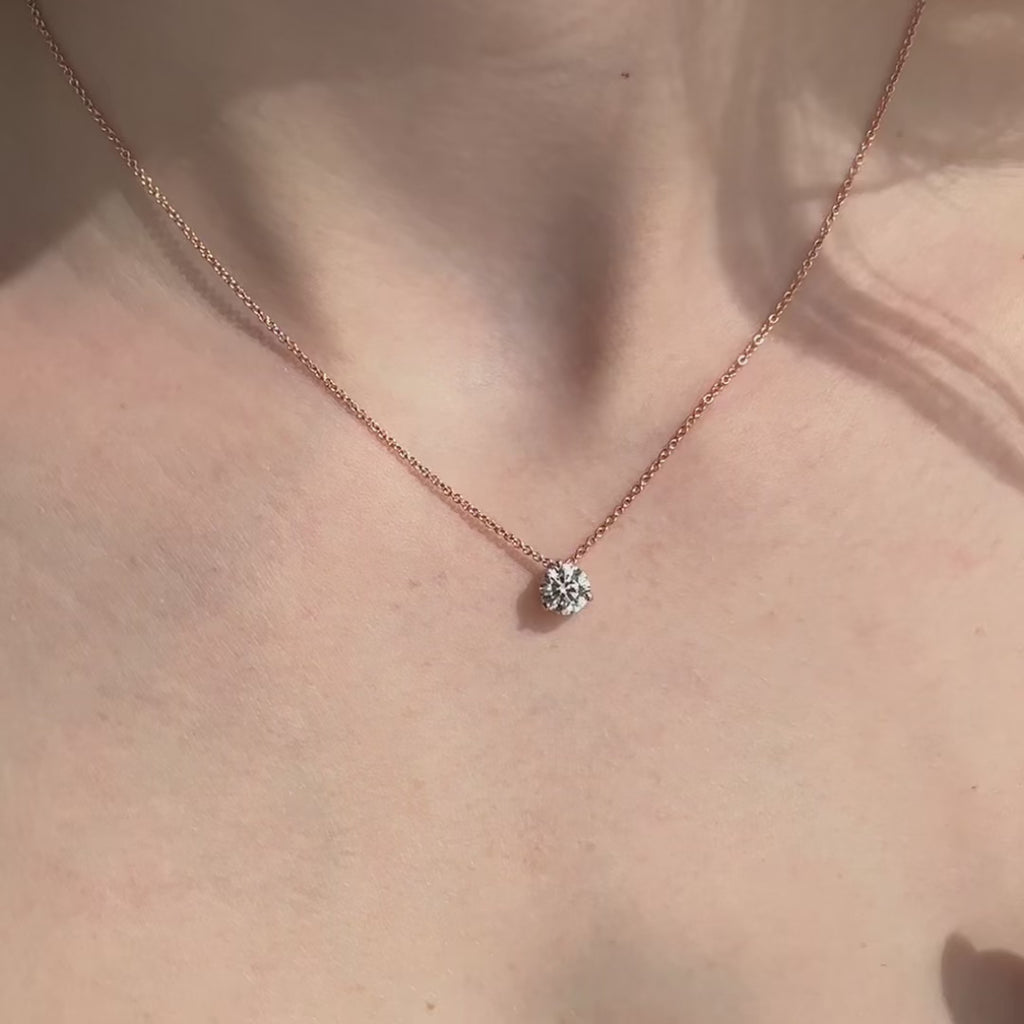 Three Prong Lab Grown Diamond Solitaire Pendant — LGP750006-vid.mp4