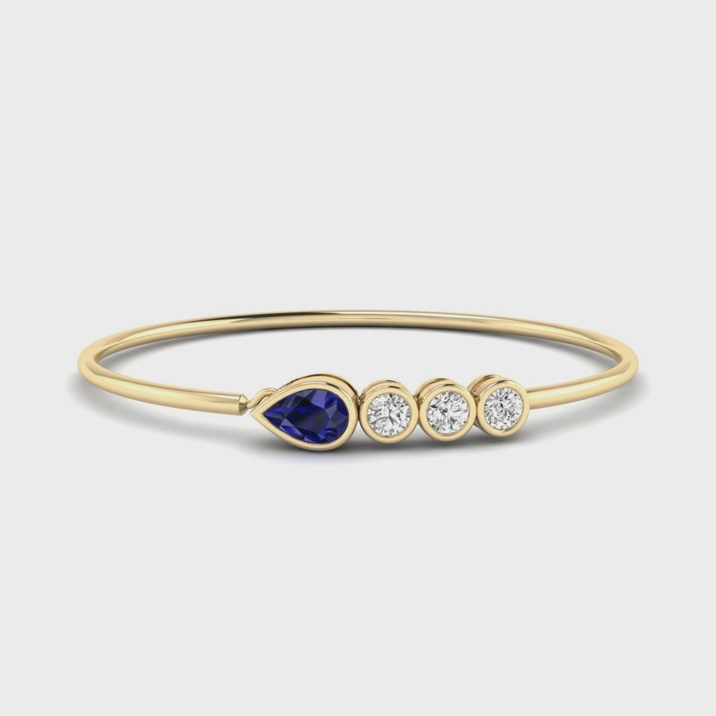 MET-WB-0071 | 14K Yellow Gold | LGBB0018 | Yellow Gold Tiana Sapphire & Diamond Bangle | LGBB0018-1.mp4