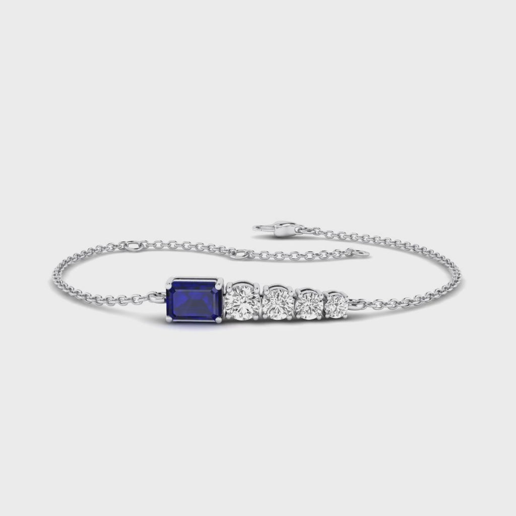 MET-WB-0052 | 14K White Gold | LGBT0142 | White Gold Kate Sapphire & Diamond Bracelet | LGBT0142-1.mp4