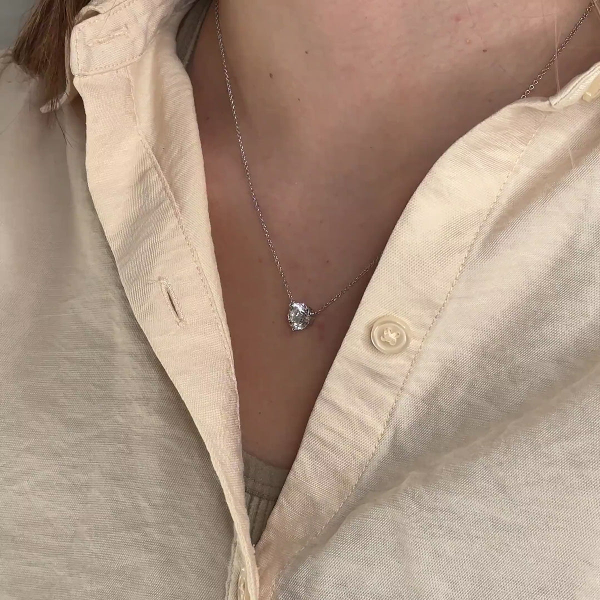 Three Prong Lab Grown Diamond Solitaire Pendant — LGP200004-vid.mp4