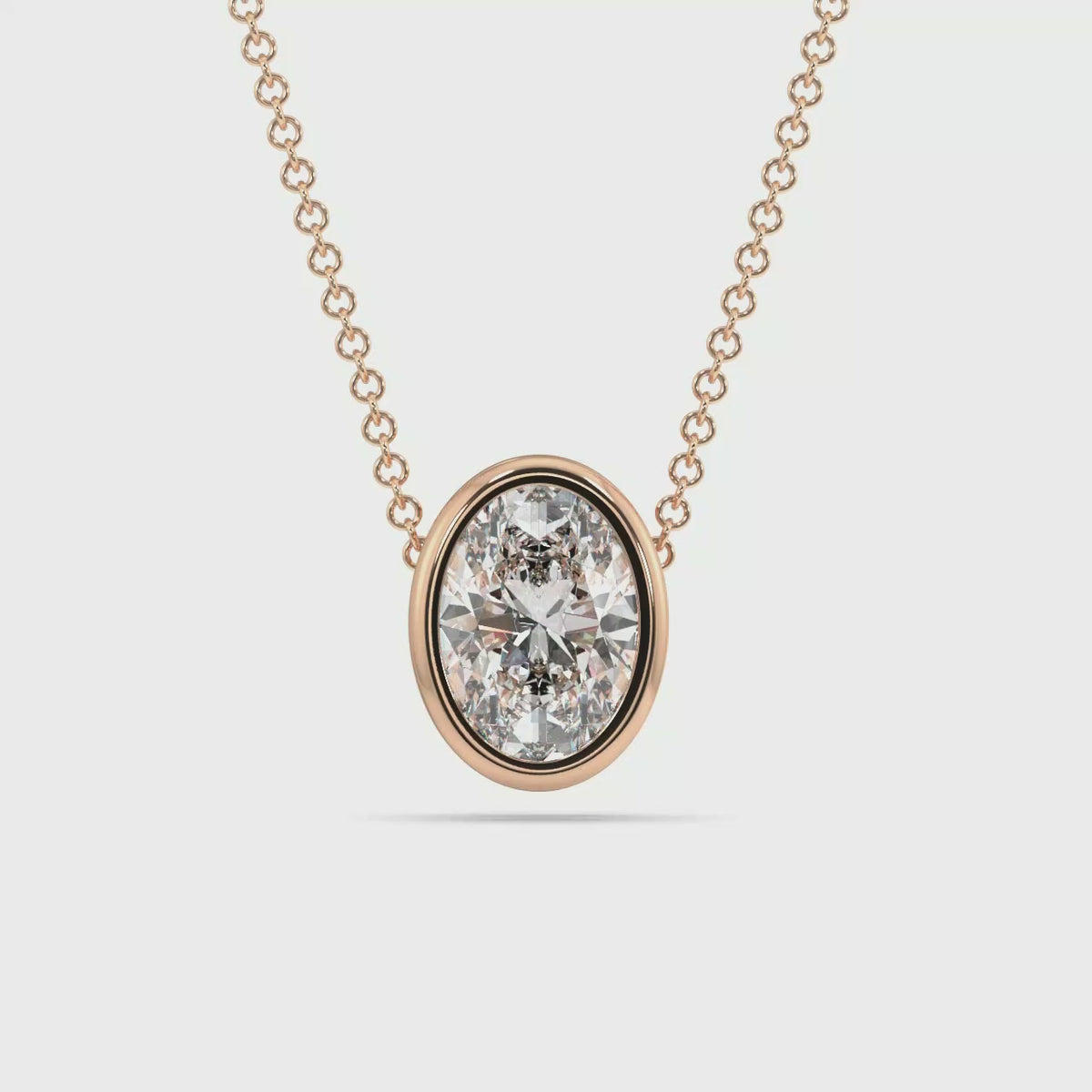 Bezel Set Lab Grown Diamond Solitaire Pendant — LGP100006-1.mp4