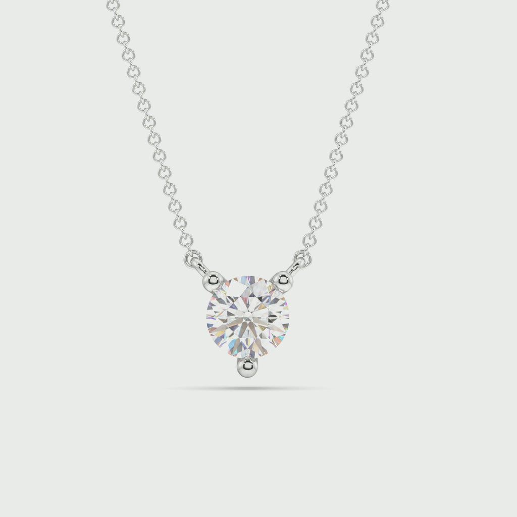 Three Prong Lab Grown Diamond Solitaire Pendant — LGP200009-1.mp4