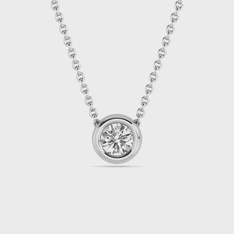 Petite Bezel Lab Grown Diamond Solitaire Pendant — LGPBZ0020-1.mp4