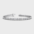 MET-WB-0010 | 14K White Gold | LGBT0165 | White Gold Bezel Mix Shaped Tennis Bracelet (4ctw) | LGBT0165-1.mp4