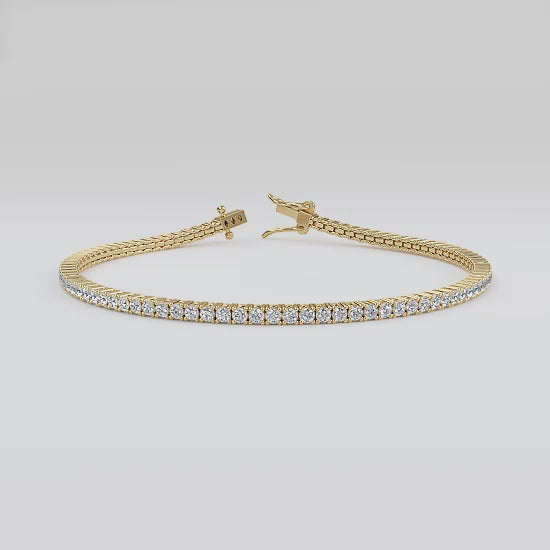 MET-WB-0037 | 14K Yellow Gold | LGB200011 | Yellow Gold 2ctw Lab Grown Diamond Tennis Bracelet | LGB200011-1.mp4