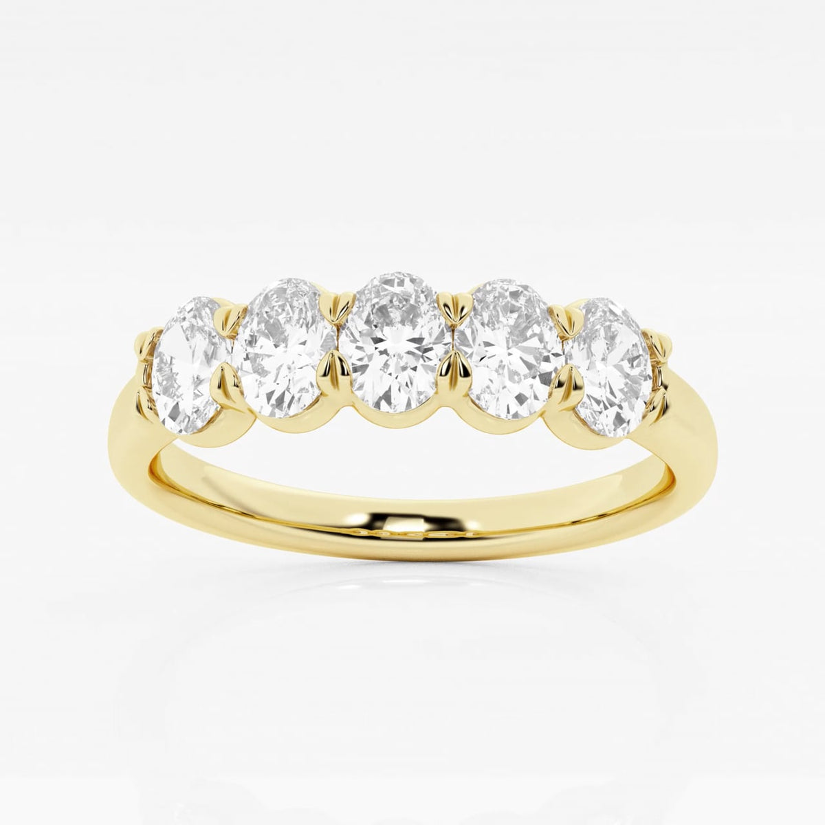 GWA001 | 1 ctw oval five-stone band in 14K Yellow Gold | source studio rotation
