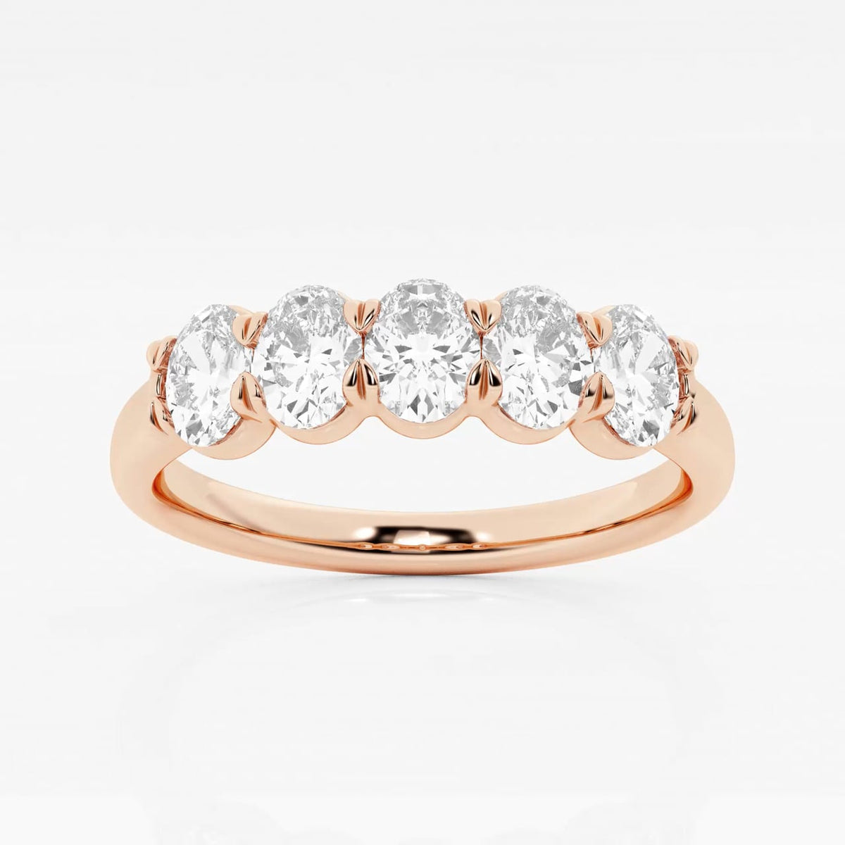 GWA001 | 1 ctw oval five-stone band in 14K Rose Gold | source studio rotation