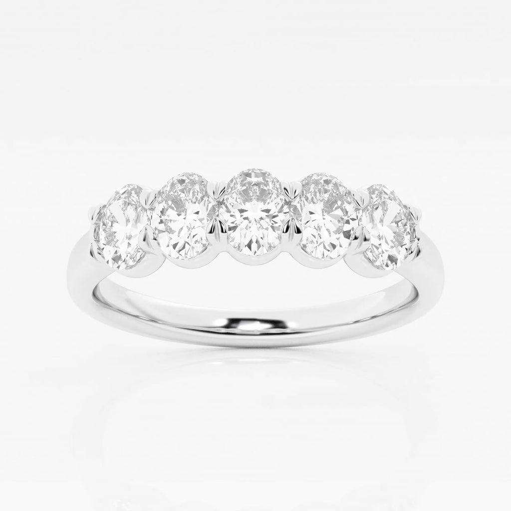 GWA001 | 1 ctw oval five-stone band in white metal | source studio rotation