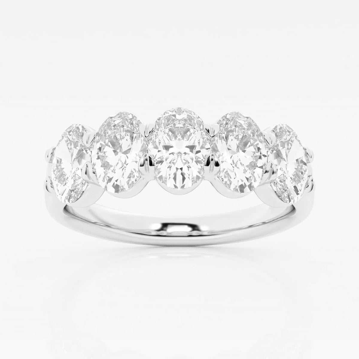 GWA001 | 2 ctw oval five-stone band in white metal | source studio rotation