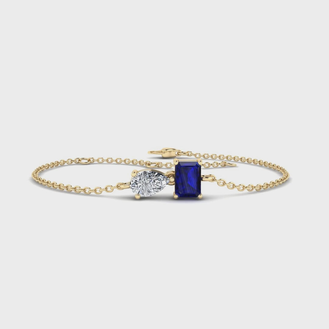 MET-WB-0068 | 14K Yellow Gold | LGBT0136 | Yellow Gold Toi Et Moi Sapphire Bracelet | LGBT0136-1.mp4