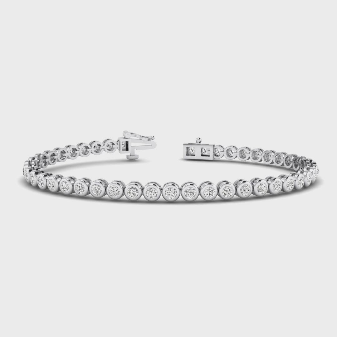 MET-WB-0014 | 14K White Gold | LGBT0126 | White Gold Round Bezel Bracelet (3-1/5ctw) | LGBT0126-1.mp4