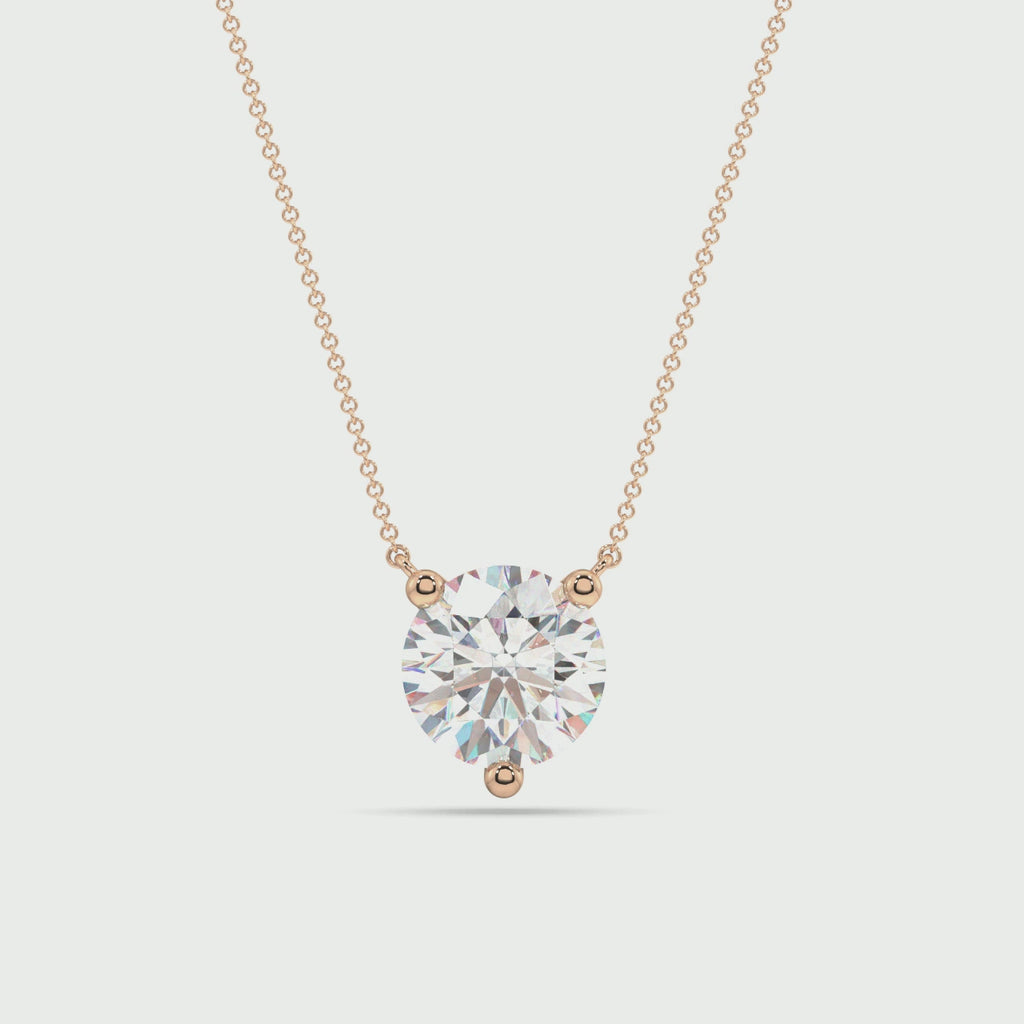 Three Prong Lab Grown Diamond Solitaire Pendant — LGP150009-1.mp4