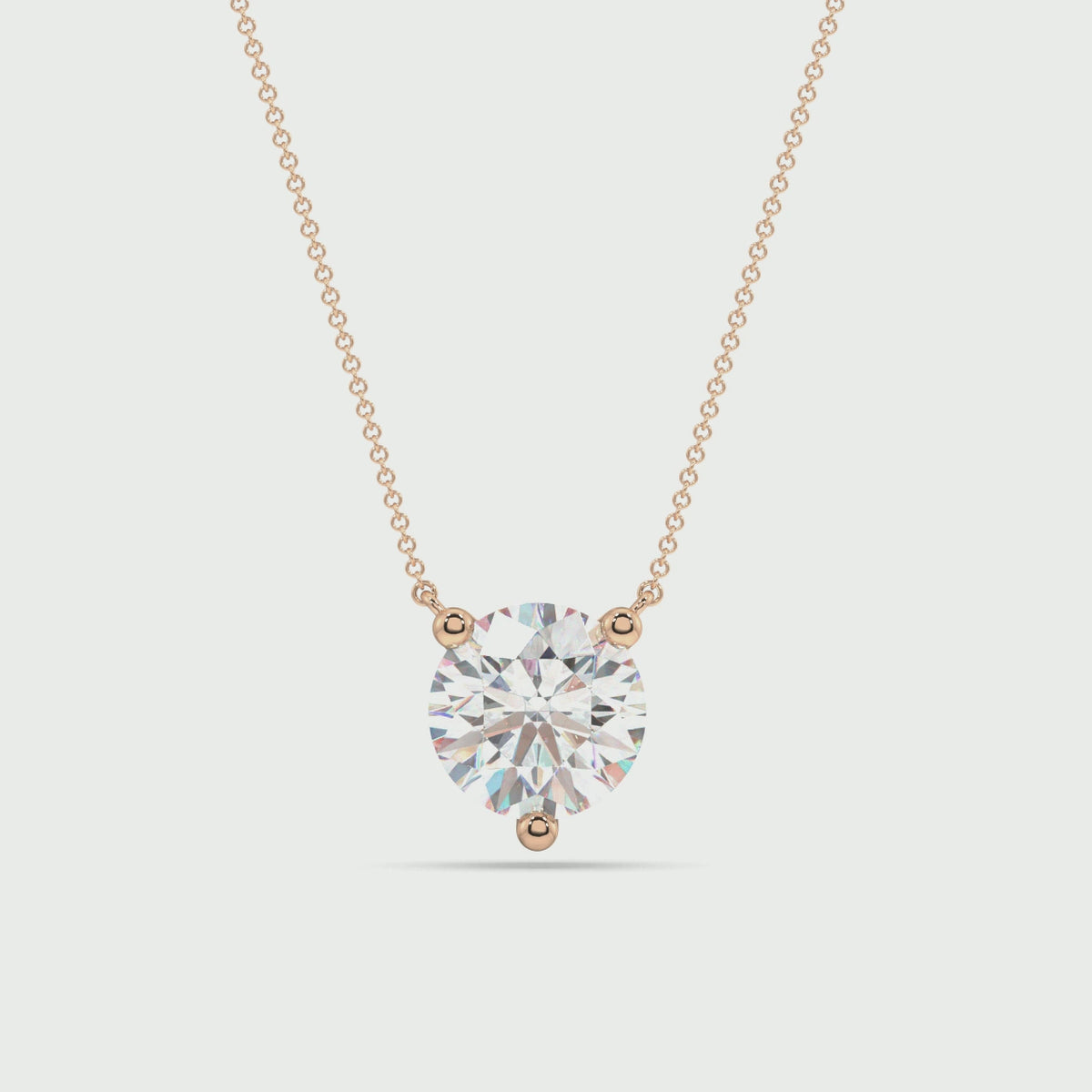 Three Prong Lab Grown Diamond Solitaire Pendant — LGP150009-1.mp4