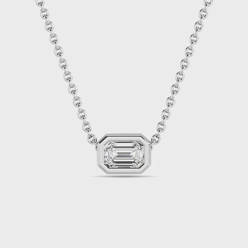 Petite Bezel Lab Grown Diamond Solitaire Pendant — LGPBZ0016-1.mp4