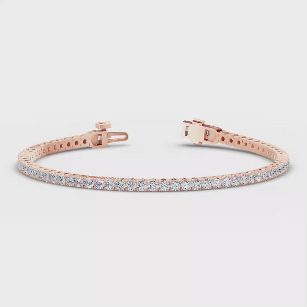 MET-WB-0049 | 14K Rose Gold | LGB300019 | Rose Gold 3ctw Rivera Tennis Bracelet | LGB300019-1.mp4