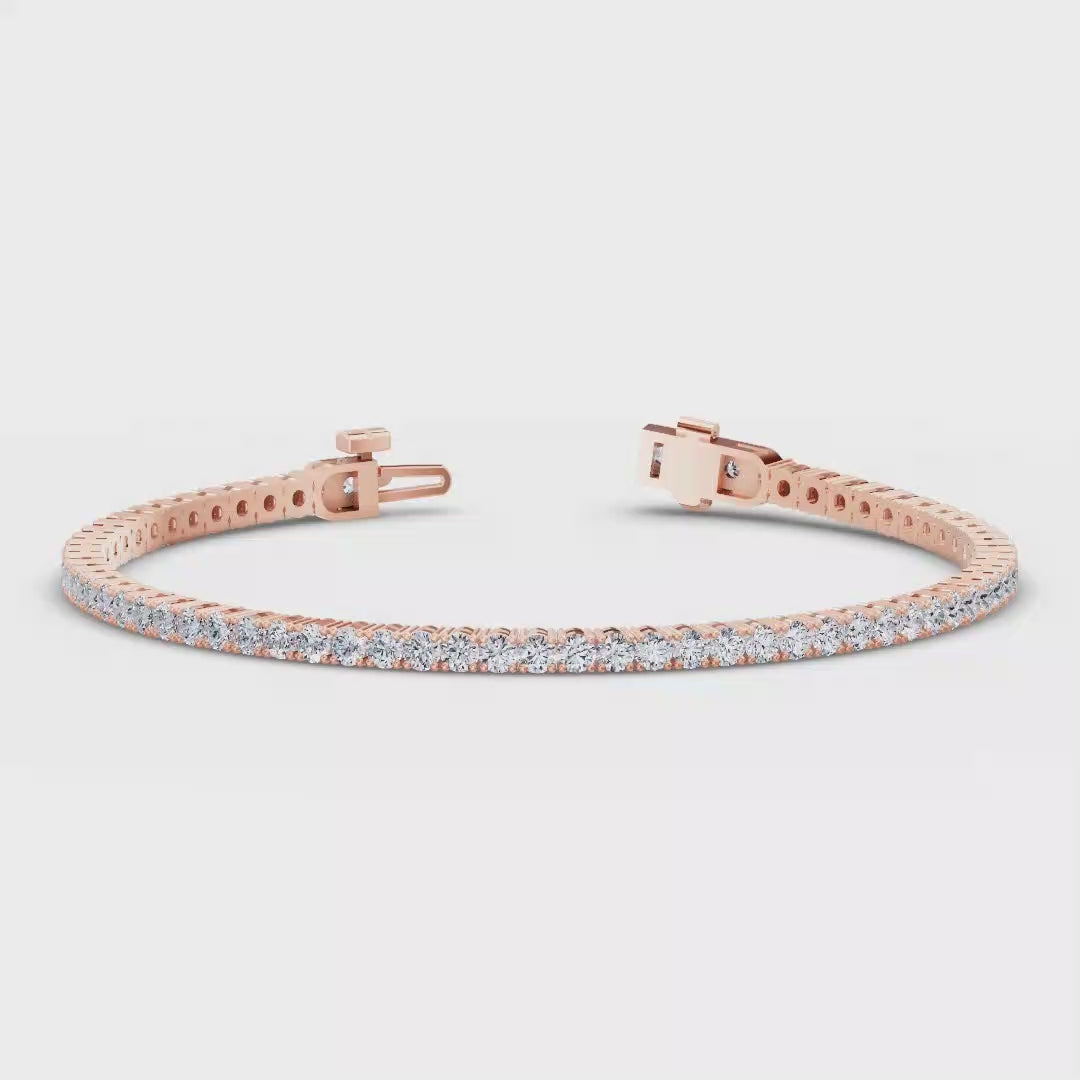 MET-WB-0049 | 14K Rose Gold | LGB300019 | Rose Gold 3ctw Rivera Tennis Bracelet | LGB300019-1.mp4