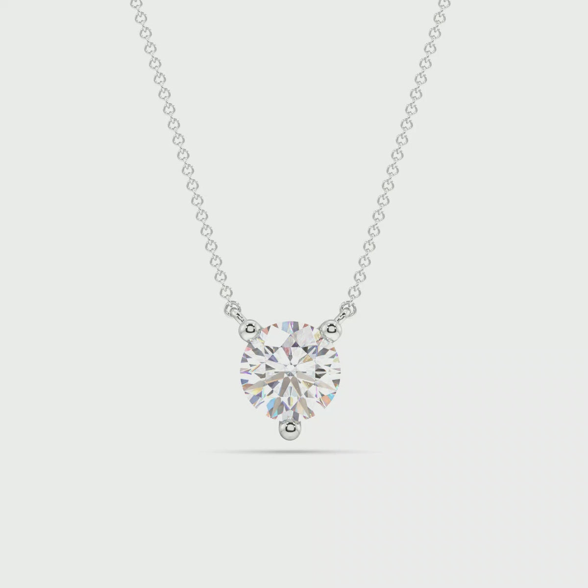 Three Prong Lab Grown Diamond Solitaire Pendant — LGP500109-1.mp4