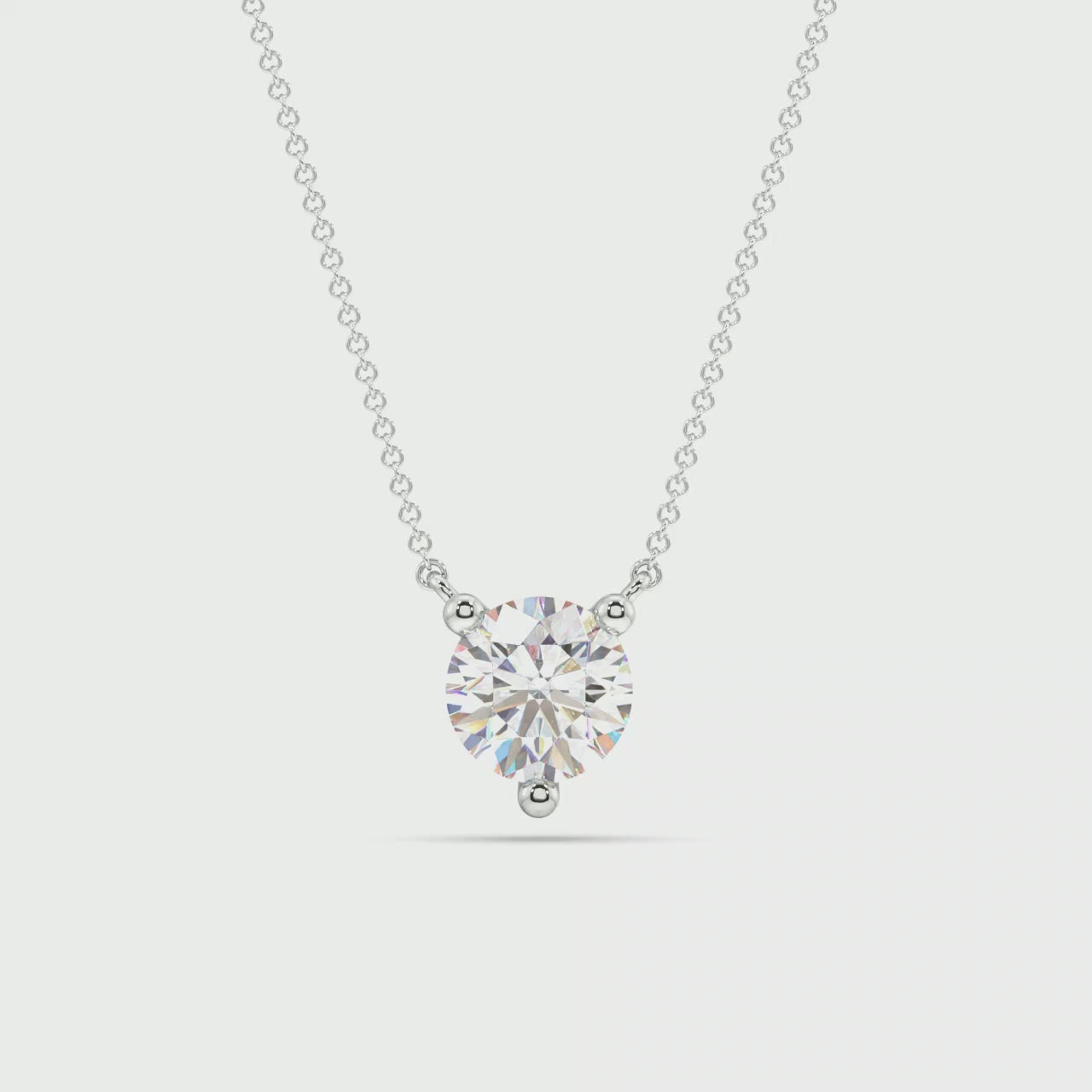 Three Prong Lab Grown Diamond Solitaire Pendant — LGP500109-1.mp4