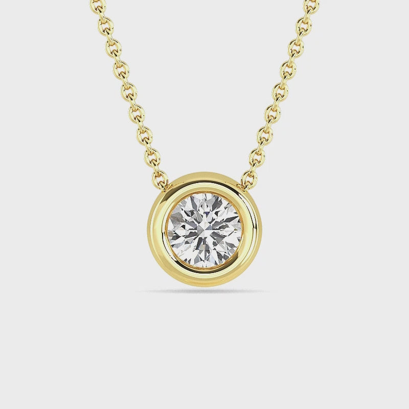 Petite Bezel Lab Grown Diamond Solitaire Pendant — LGPBZ0048-1.mp4