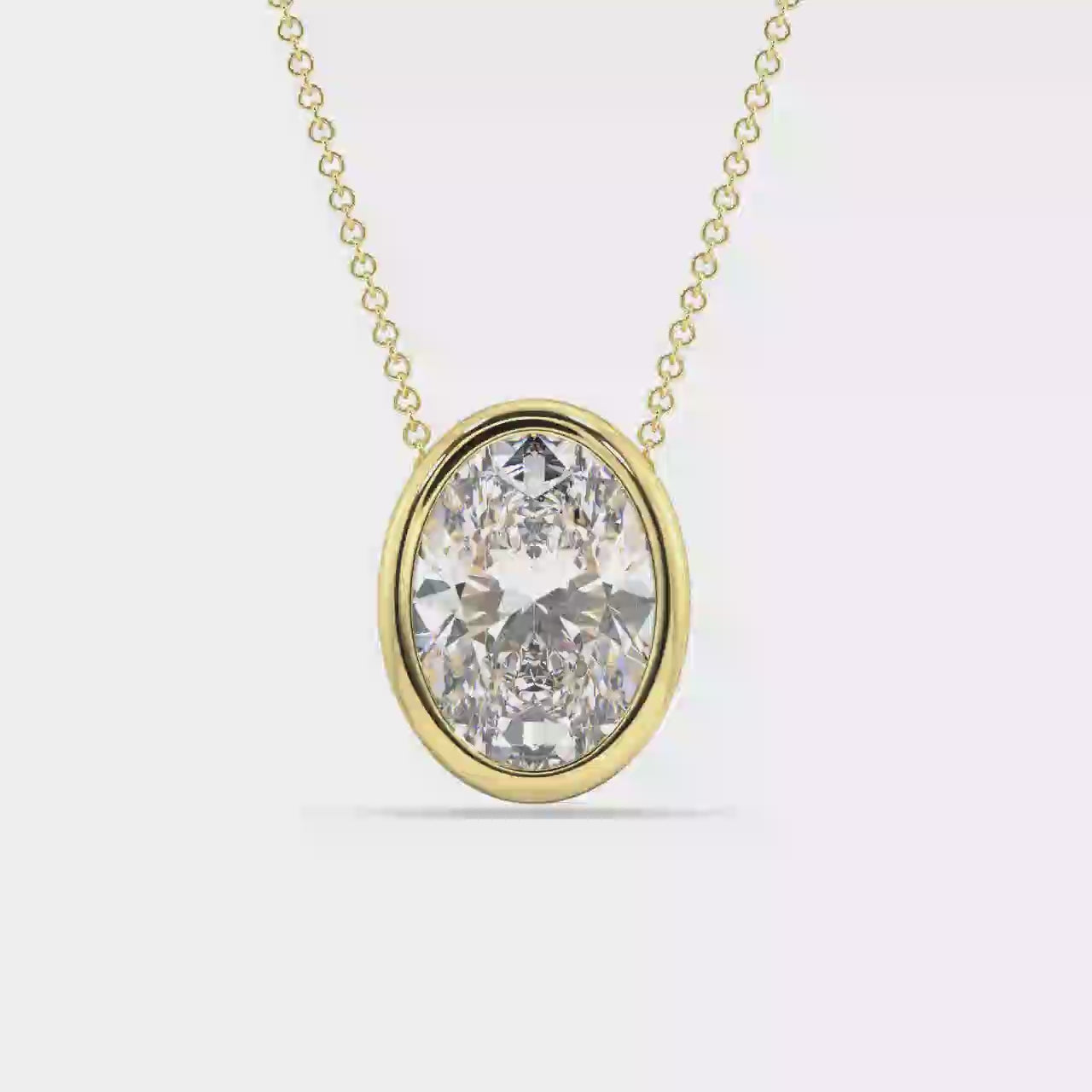 Bezel Set Lab Grown Diamond Solitaire Pendant — LGYFP0027-1.mp4