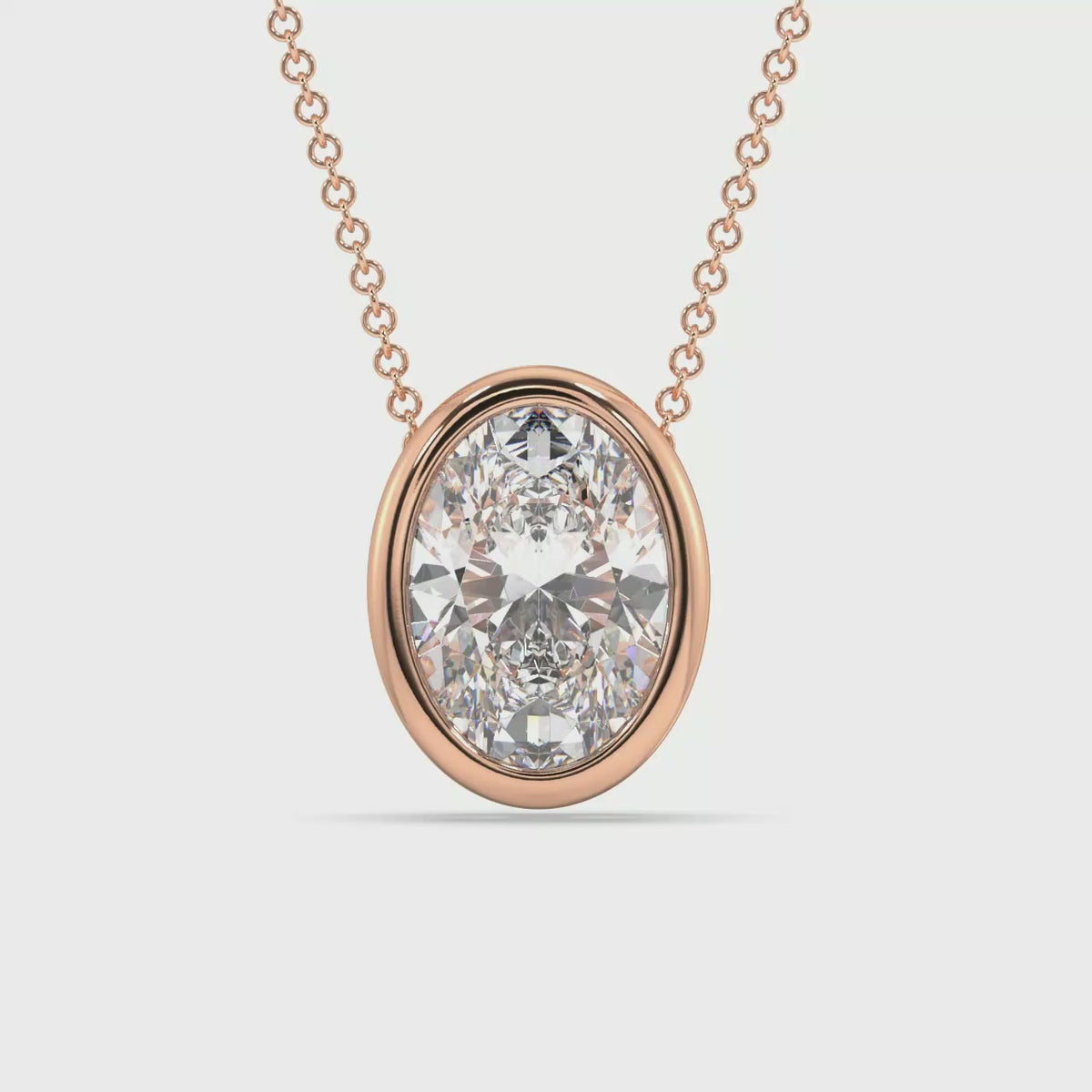 Bezel Set Lab Grown Diamond Solitaire Pendant — LGRFP0025-1.mp4
