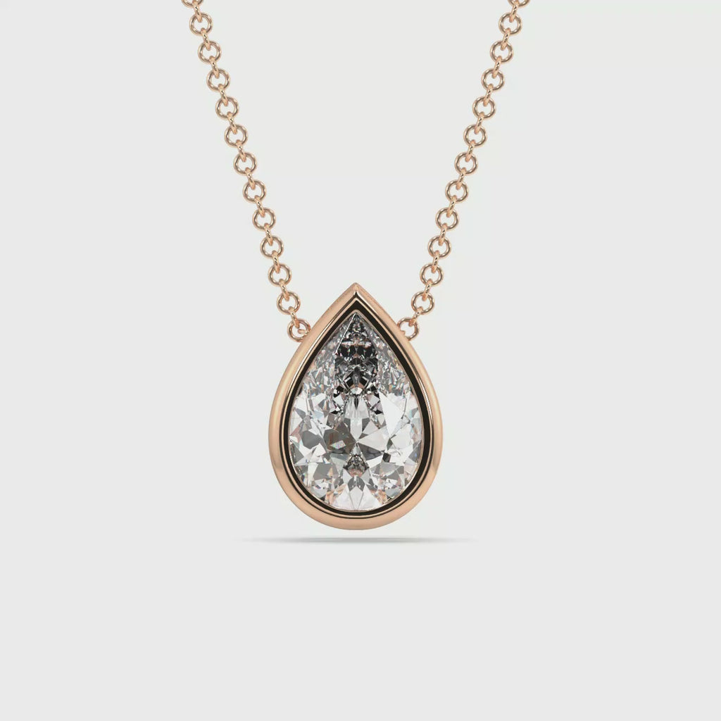 Bezel Set Lab Grown Diamond Solitaire Pendant — LGRFP0033-1.mp4
