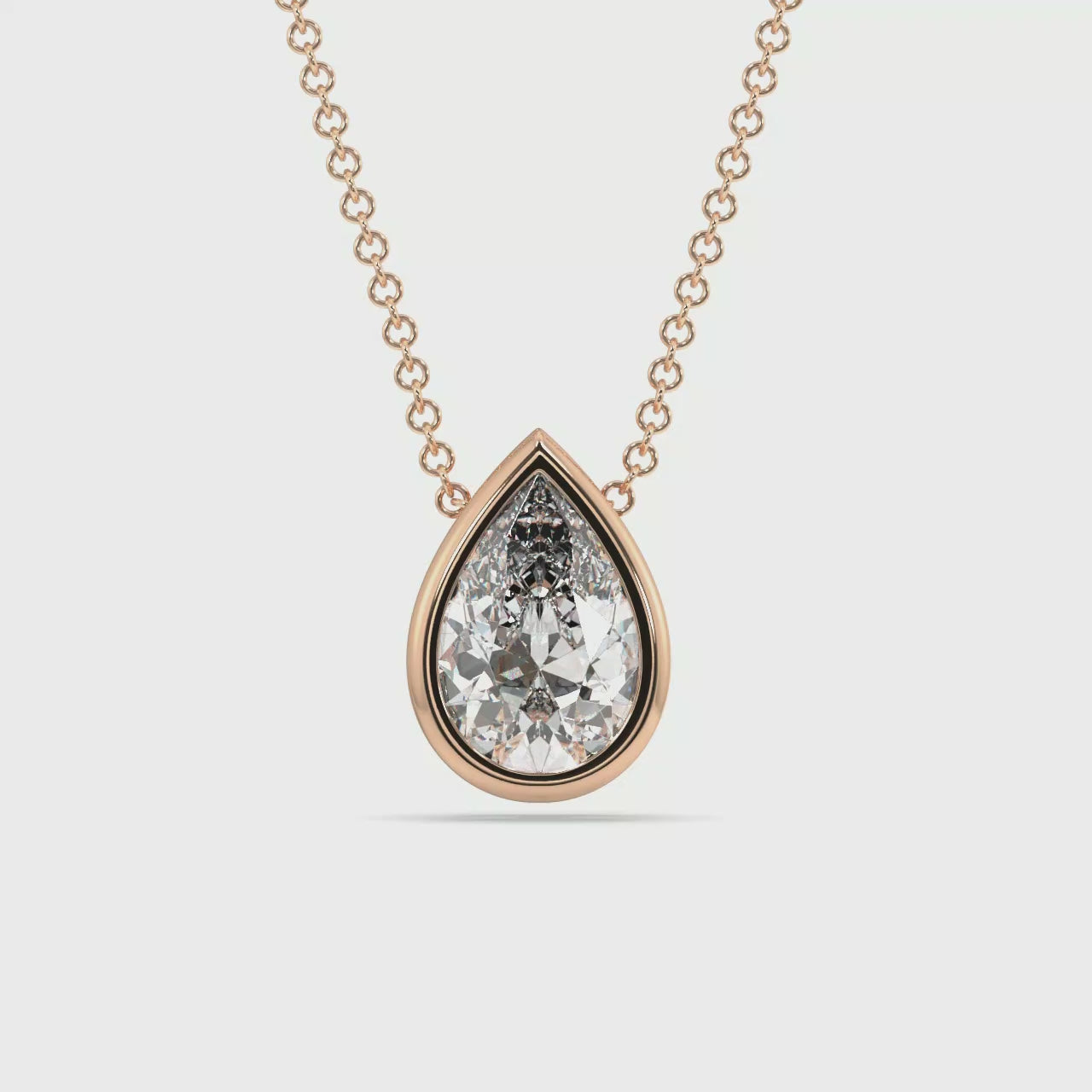 Bezel Set Lab Grown Diamond Solitaire Pendant — LGRFP0033-1.mp4