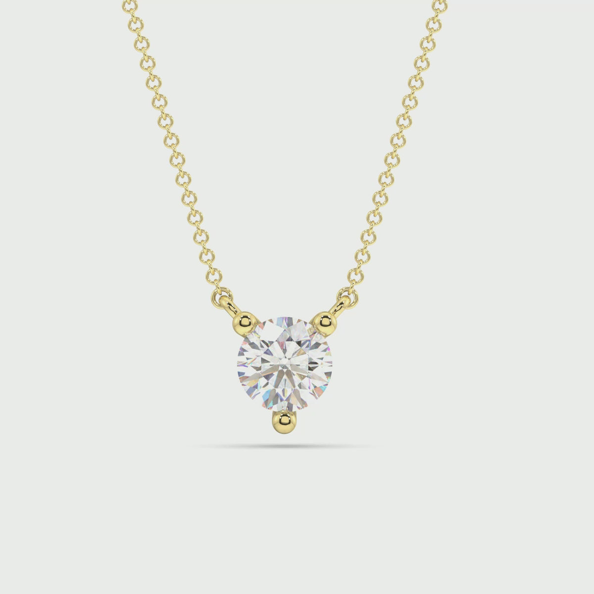Three Prong Lab Grown Diamond Solitaire Pendant — LGP200010-1.mp4