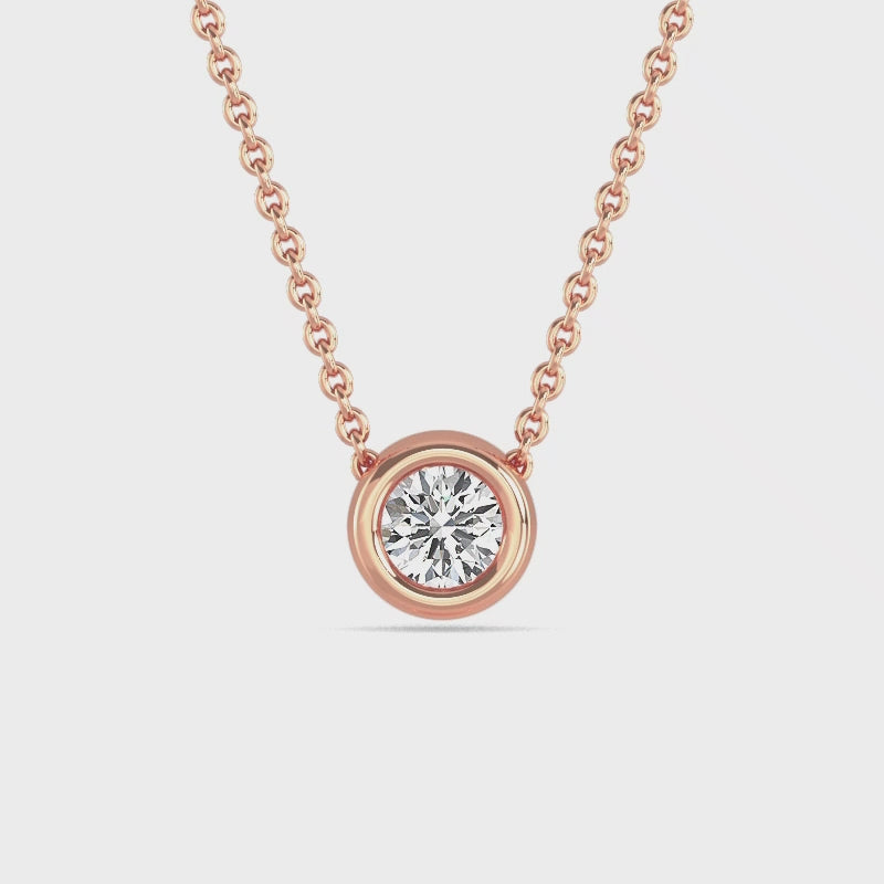 Petite Bezel Lab Grown Diamond Solitaire Pendant — LGPBZ0013-1.mp4