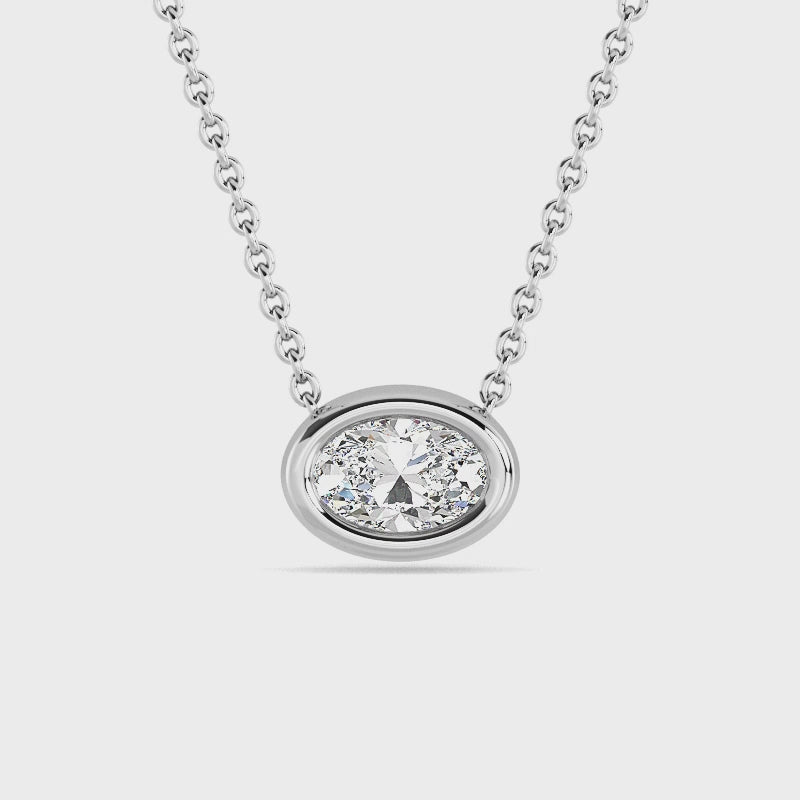 Petite Bezel Lab Grown Diamond Solitaire Pendant — LGPBZ0039-1.mp4