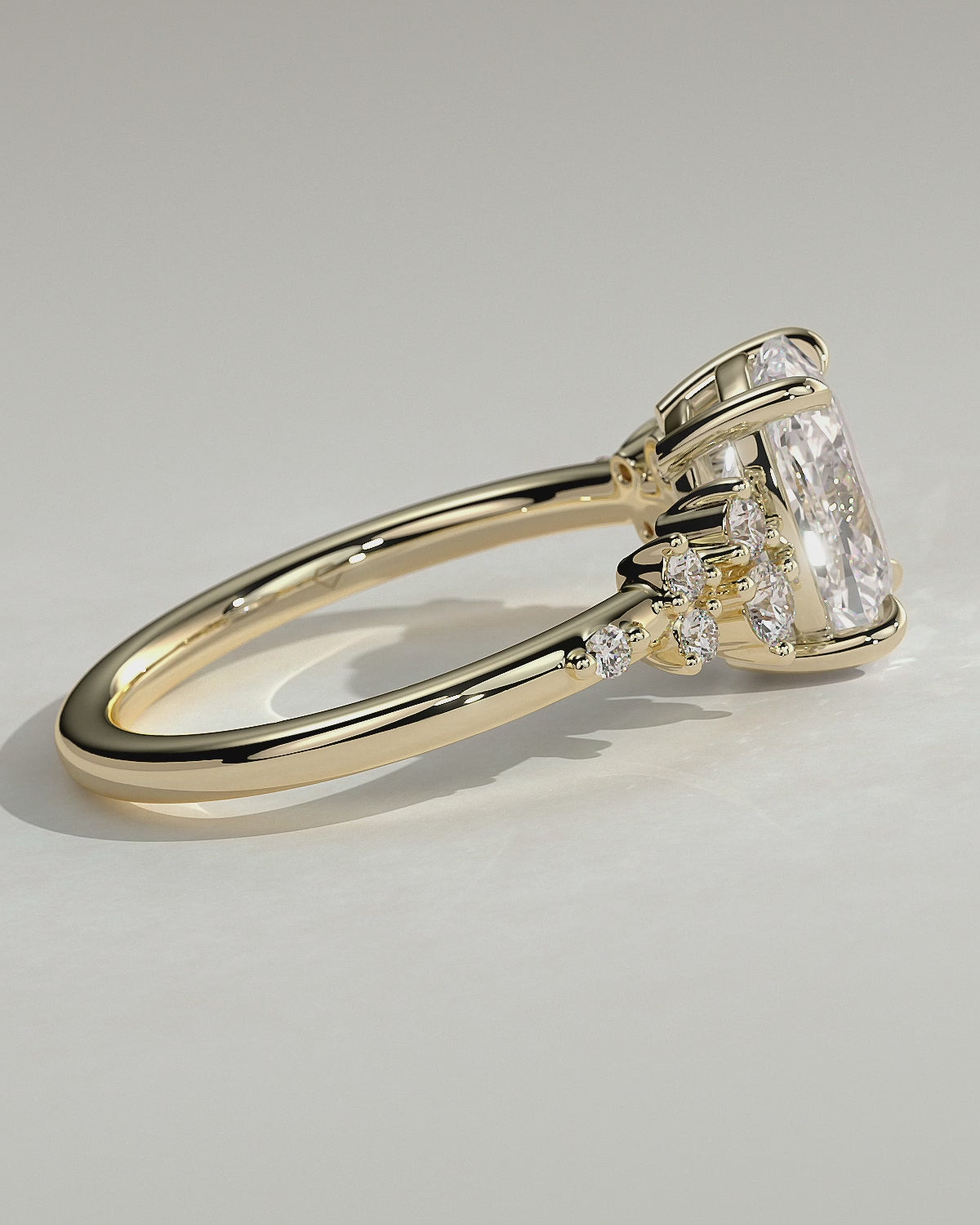 MET 0073 Elongated Cushion Solitaire Engagement Ring