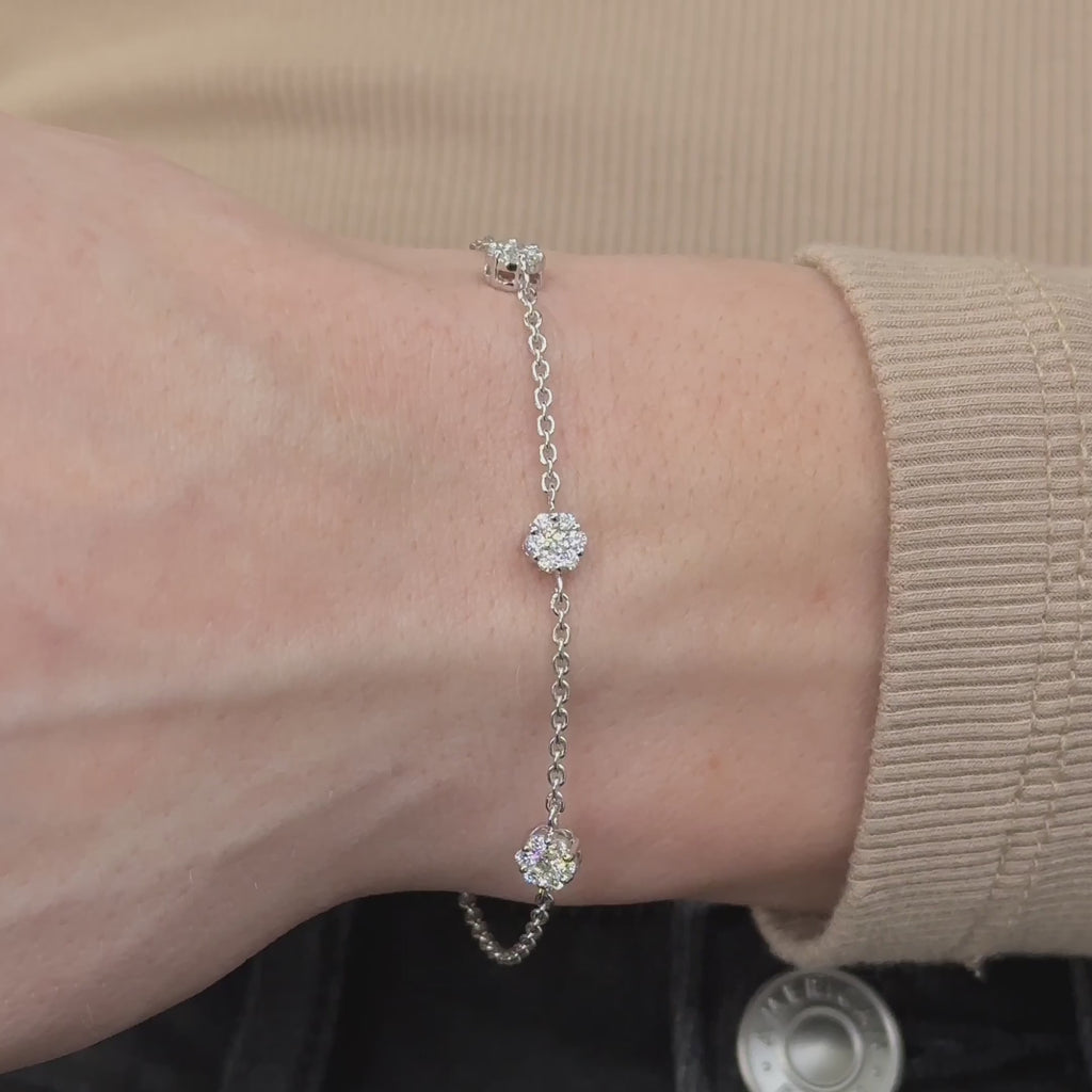 MET-WB-0006 | 14K White Gold | LGBT0065 | White Gold Station Cluster Adjustable Lab Grown Diamond Bracelet (3/8ctw) | LGBT0065-vid.mp4