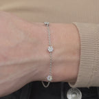 MET-WB-0006 | 14K White Gold | LGBT0065 | White Gold Station Cluster Adjustable Lab Grown Diamond Bracelet (3/8ctw) | LGBT0065-vid.mp4