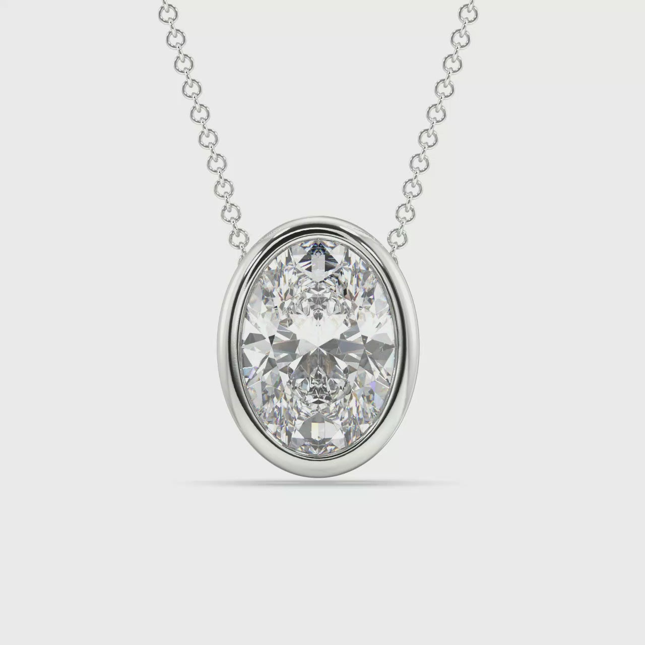Bezel Set Lab Grown Diamond Solitaire Pendant — LGWFP0055-1.mp4